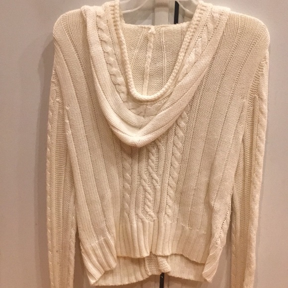 Ivory women’s sweater with hood size small - Picture 4 of 4